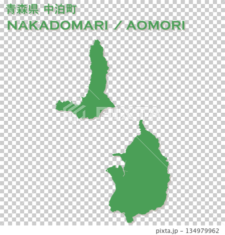 日本のベクターイラスト地図素材:青森県中泊町全体地図 日本のベクターイラスト地図素材:青森県中泊町全体地図 134979962