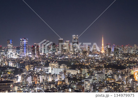 都心の夜景 (恵比寿から東京タワー六本木ヒルズを望む) 都心の夜景 (恵比寿から東京タワー六本木ヒルズを望む) 134979975