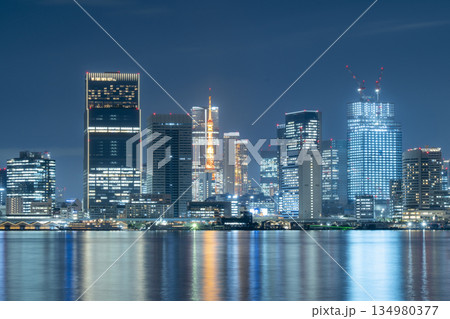 ウォーターフロントからの都心の夜景 134980377
