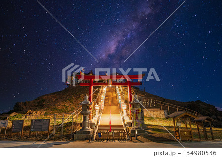 「青森県」蕪島神社の夜景 八戸市 「青森県」蕪島神社の夜景 八戸市 134980536