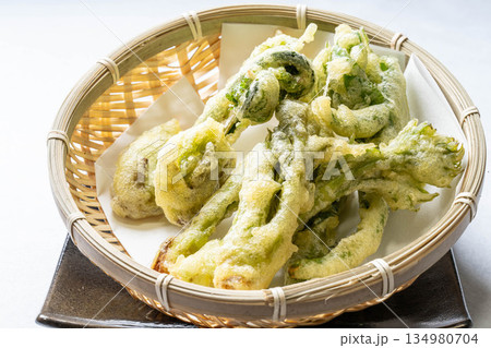 山菜の天ぷら盛り合わせ タラの芽 こごみ コシアブラ ふきのとう 山菜の天ぷら盛り合わせ タラの芽 こごみ コシアブラ ふきのとう 134980704