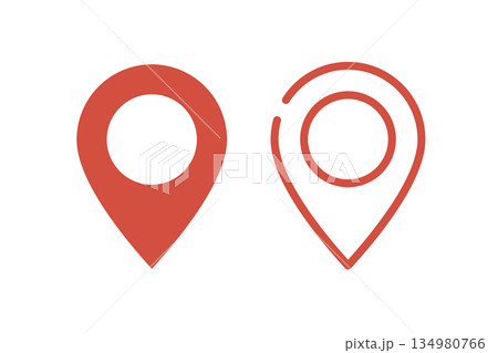イラスト素材:かわいいマップのピンのアイコン pin point. pin location イラスト素材:かわいいマップのピンのアイコン pin point. pin location 134980766