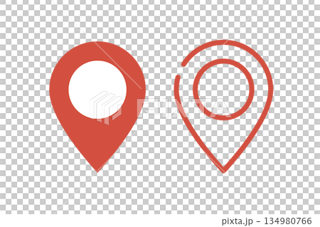 イラスト素材:かわいいマップのピンのアイコン pin point. pin location イラスト素材:かわいいマップのピンのアイコン pin point. pin location 134980766