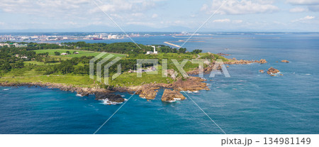 空撮「青森県」種差海岸の夏 葦毛崎 空撮「青森県」種差海岸の夏 葦毛崎 134981149