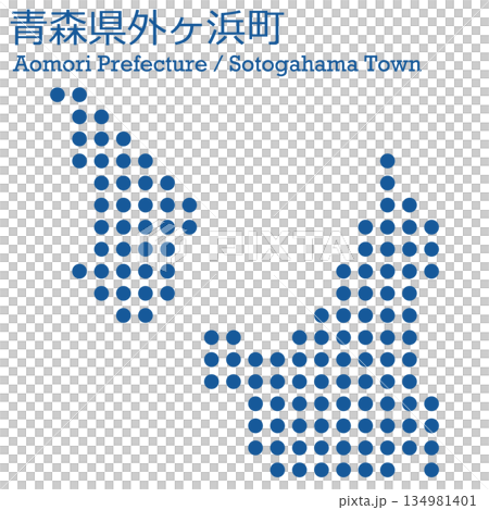 日本のベクターイラスト地図素材:ドット青森県外ヶ浜町全体地図 日本のベクターイラスト地図素材:ドット青森県外ヶ浜町全体地図 134981401