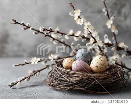 Rustic Easter egg nest 134981950