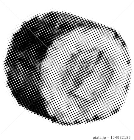 Halftone Dot Patterned Abstract Circular Shape With Dark Tones 134982185