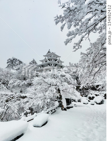 雪の郡上八幡城 134982412