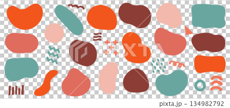 Scandinavian color abstract frame and decoration set 134982792