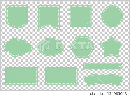 緑色のシンプルなフレームセット 134983048