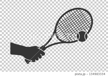 テニスをする手のシルエットアイコン 134983334