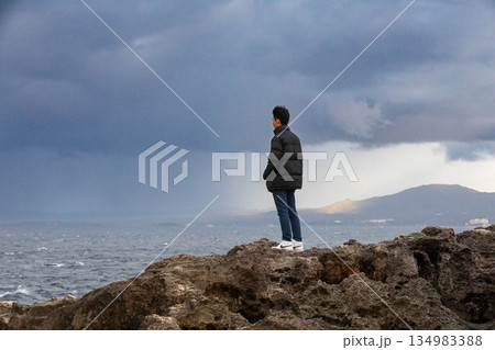 冬の沖縄イメージ　残波岬 134983388