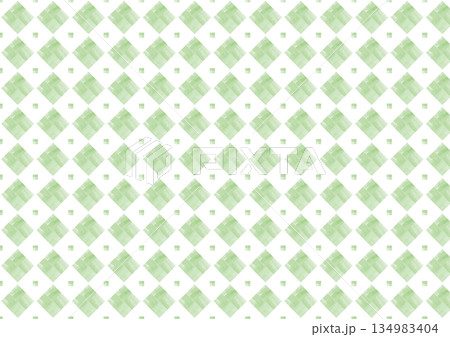 水彩風の菱形を並べた緑色の背景 134983404