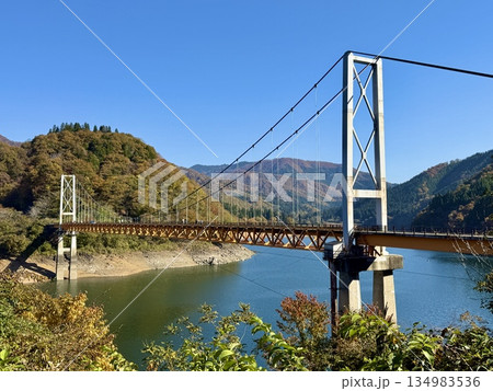 九頭竜川夢のかけはし　箱ヶ瀬橋　福井県秋 134983536