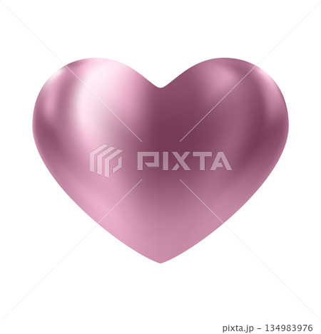 Pink glossy 3d heart. Luxury realistic heart balloon. Pink glossy 3d heart. Luxury realistic heart balloon. 134983976