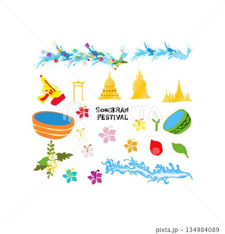 songkran Water Festival with Water Guns Songkran happy new year thailand holiday festival 134984089