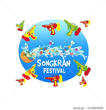 songkran Water Festival with Water Guns Songkran happy new year thailand holiday festival 134984090