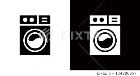 コインランドリーや洗濯機のアイコン,ランドリーのロゴマーク 134986857