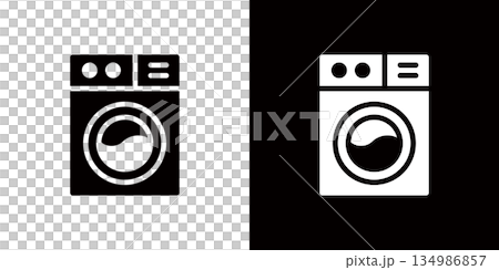 コインランドリーや洗濯機のアイコン,ランドリーのロゴマーク 134986857