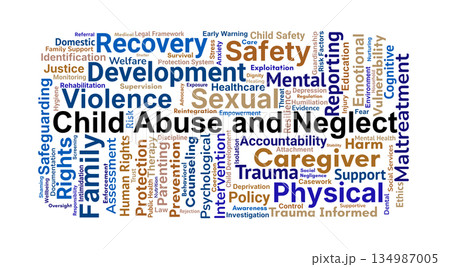 Child Abuse And Neglect Word Cloud. Core Concepts On Child Protection And Welfare 134987005