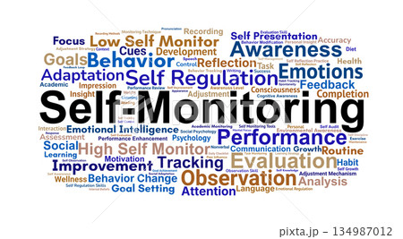 Self-Monitoring Word Cloud. Key Concepts on Behavior, Awareness, and Self-Regulation Techniques Self-Monitoring Word Cloud. Key Concepts on Behavior, Awareness, and Self-Regulation Techniques 134987012