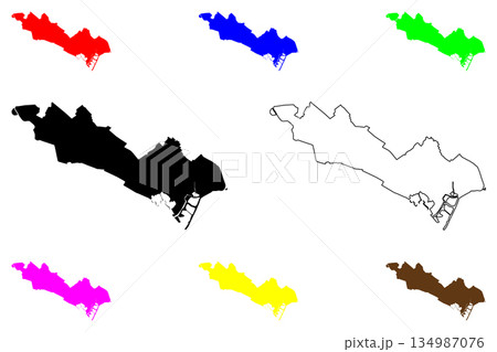 Guagua city (Central Luzon Region, Republic of the Philippines, ROP) map vector illustration, scribble sketch Uaua map Guagua city (Central Luzon Region, Republic of the Philippines, ROP) map vector illustration, scribble sketch Uaua map 134987076