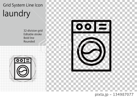 コインランドリーや洗濯機のアイコン,ランドリーのロゴマーク 134987077