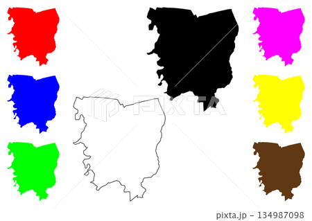Guiguinto city (Central Luzon Region, Republic of the Philippines, ROP) map vector illustration, scribble sketch Guiguinto map 134987098
