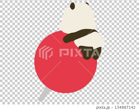 Panda riding on a thumbtack Panda riding on a thumbtack 134987142