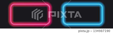 Neon halo frames in pink and blue for modern design 134987190