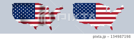 United states flag map design concept for celebration and education United states flag map design concept for celebration and education 134987198