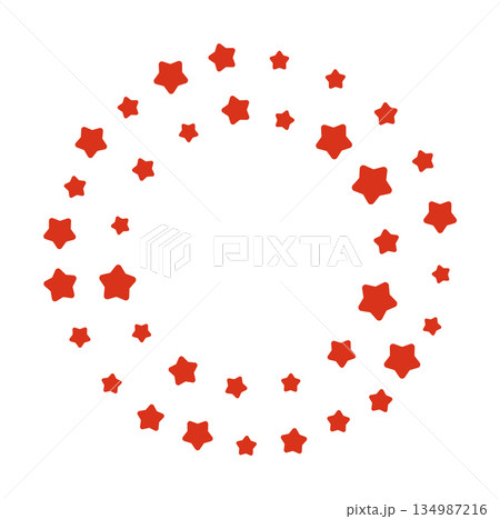 Red star circle pattern on white background Red star circle pattern on white background 134987216