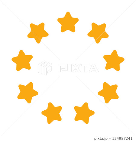European union symbol: circle of stars on white background 134987241