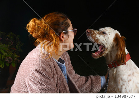 red curly hair beauty girl outdoors at spring season red curly hair beauty girl outdoors at spring season 134987377
