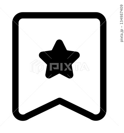 Black star symbol on white background: minimalist icon design 134987409