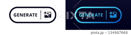 Comparison of light and dark generate button designs with icons 134987668