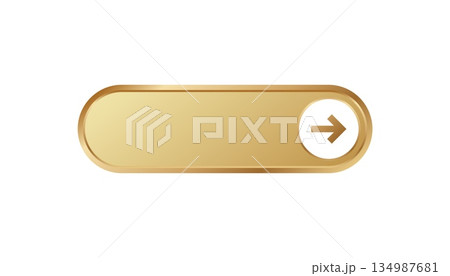 Modern golden toggle button with arrow icon for user interface elements and digital design Modern golden toggle button with arrow icon for user interface elements and digital design 134987681