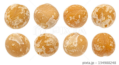 Dried peas isolated on white background with clipping path, full depth of field, package design element 134988248