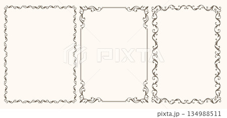 Vintage calligraphic frames set Vintage calligraphic frames set 134988511