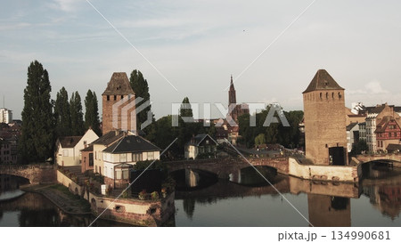 France,Strasbourg Ponts Couverts Ancient city on the water. large bridges on which people walk. France,Strasbourg Ponts Couverts Ancient city on the water. large bridges on which people walk. 134990681