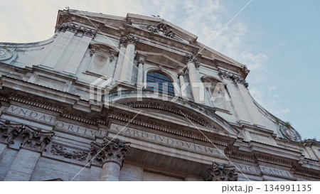Baroque Facade of Santa Maria della Vittoria Church in Rome, Italy. Classic Roman religious Baroque Facade of Santa Maria della Vittoria Church in Rome, Italy. Classic Roman religious 134991135