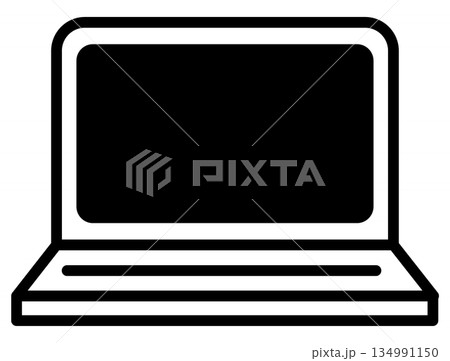 ノートパソコンのフラットアイコンイラスト 134991150