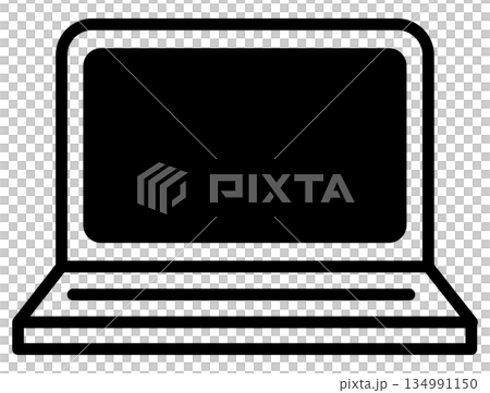 ノートパソコンのフラットアイコンイラスト 134991150