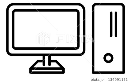 デスクトップパソコンのフラットアイコンイラスト 134991151