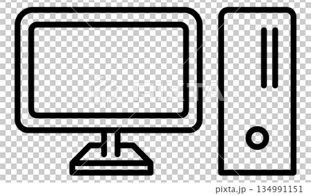 デスクトップパソコンのフラットアイコンイラスト 134991151