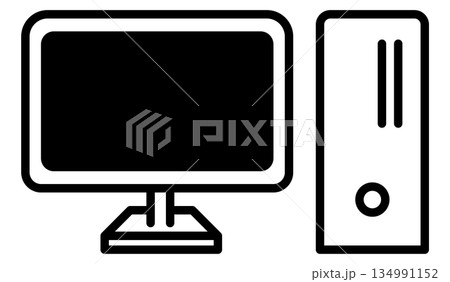 デスクトップパソコンのフラットアイコンイラスト 134991152