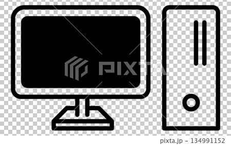 デスクトップパソコンのフラットアイコンイラスト 134991152