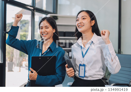 Businesswomen having discussion in office Businesswomen having discussion in office 134991419