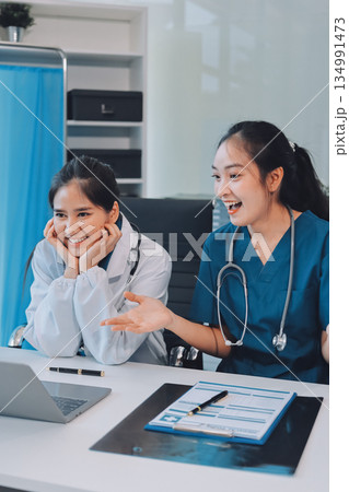 Portrait of two dedicated doctors Portrait of two dedicated doctors 134991473