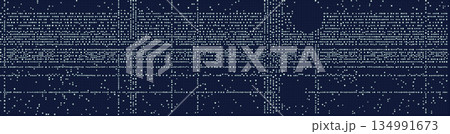 Futuristic tech grid with abstract digital binary matrix background 134991673
